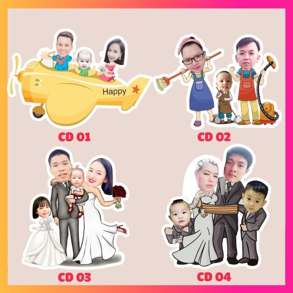 Ảnh chibi ghép mặt dễ thương phong cách trẻ trung