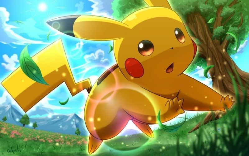 Chibi ảnh Pikachu cute với biểu cảm ngạc nhiên