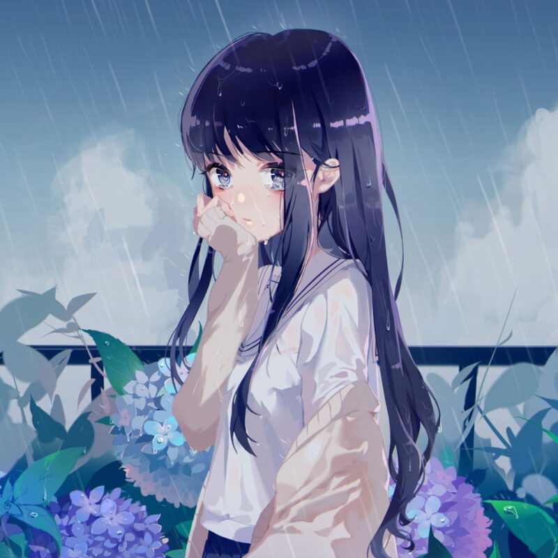 Avatar ảnh buồn khóc nữ anime 14