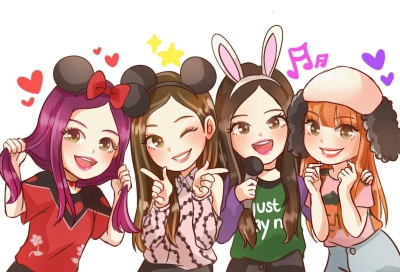 Hình nền Blackpink chibi, điểm nhấn dành riêng cho các Blink yêu nghệ thuật