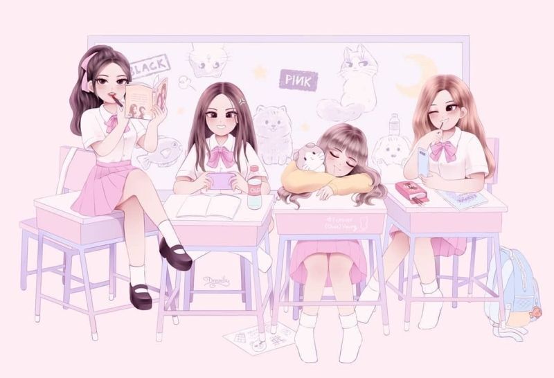 Hình ảnh Blackpink chibi, biểu tượng của sự sáng tạo và ngọt ngào