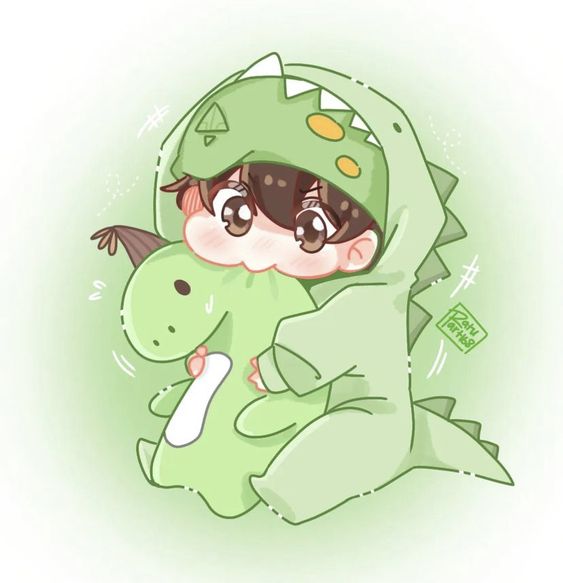 Chibi avatar hình nền khủng long cute ff 5