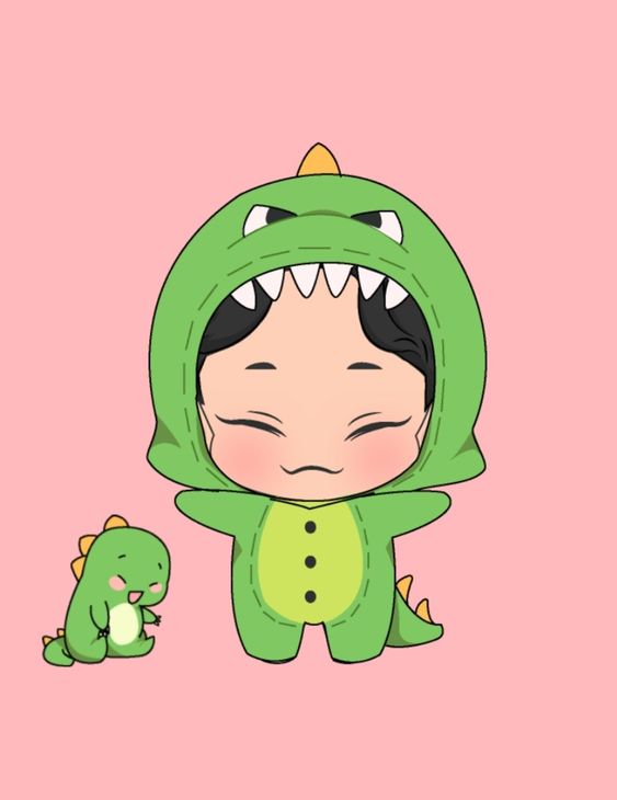 Chibi avatar hình nền khủng long cute ff 11