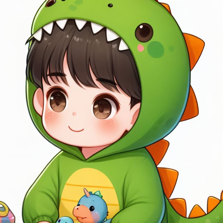 Chibi avatar hình nền khủng long cute ff 14