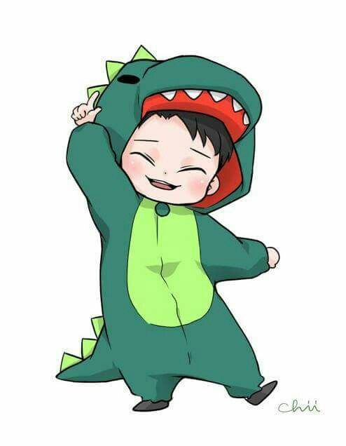 Chibi avatar hình nền khủng long cute ff 19