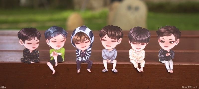 Ảnh nhóm 6 người chibi: Đáng yêu, sáng tạo và đầy màu sắc.