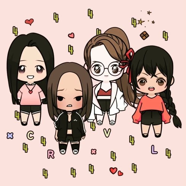 Ảnh chibi bạn thân cầm những chùm bong bóng khổng lồ