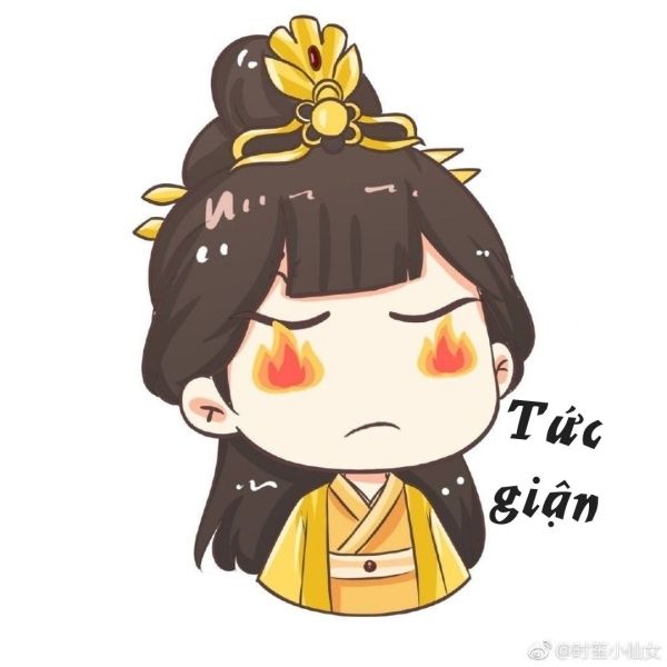 Ảnh chibi giận dỗi và khuôn mặt đỏ bừng