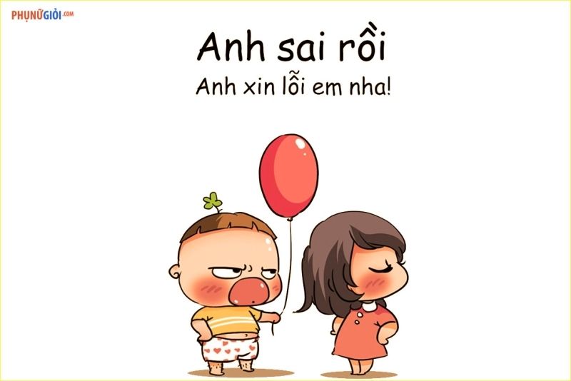 Ảnh chibi giận dỗi trong khung cảnh đầy màu sắc