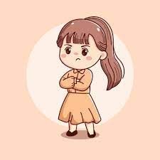 Ảnh chibi giận dỗi với tay chống hông