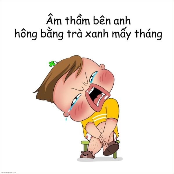 Chibi meme hài hước làm biểu cảm bất mãn