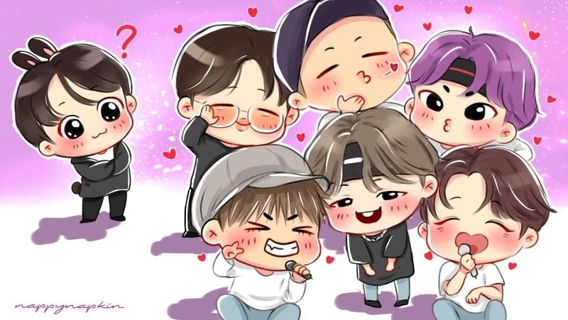 Ảnh chibi hài hước với nụ cười ngố tàu