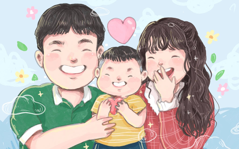 Anh chibi hoạt hình gia đình hạnh phúc vui nhộn-ảnh 9