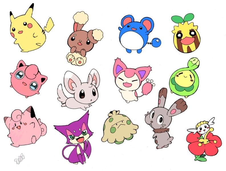 Chibi ảnh Pokemon cute với đôi má đỏ hồng