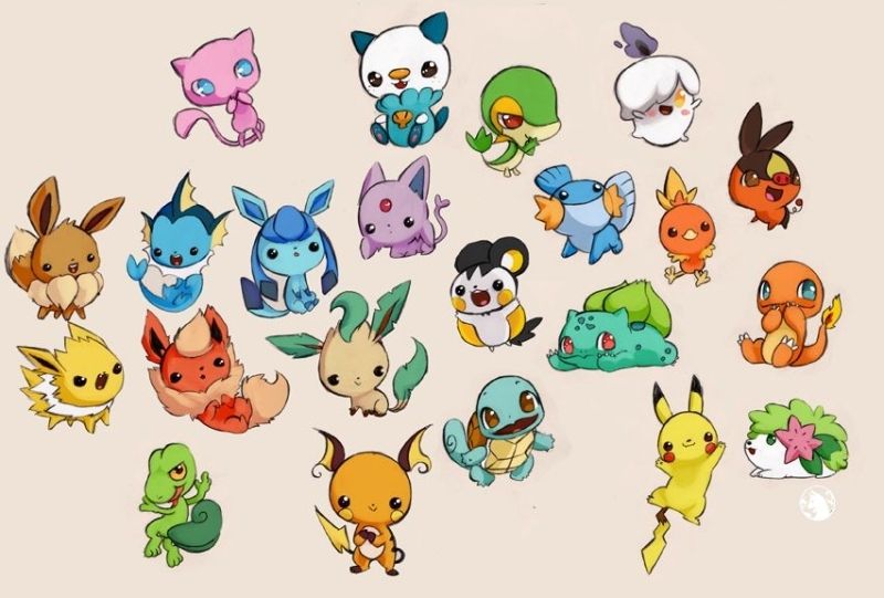 Chibi ảnh Pokemon cute trong trang phục ngộ nghĩnh