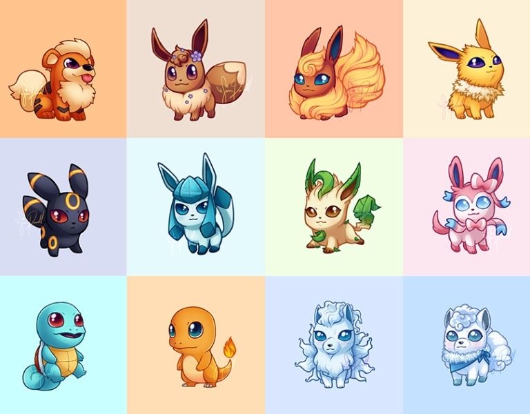 Chibi ảnh Pokemon cute với Eevee đáng yêu