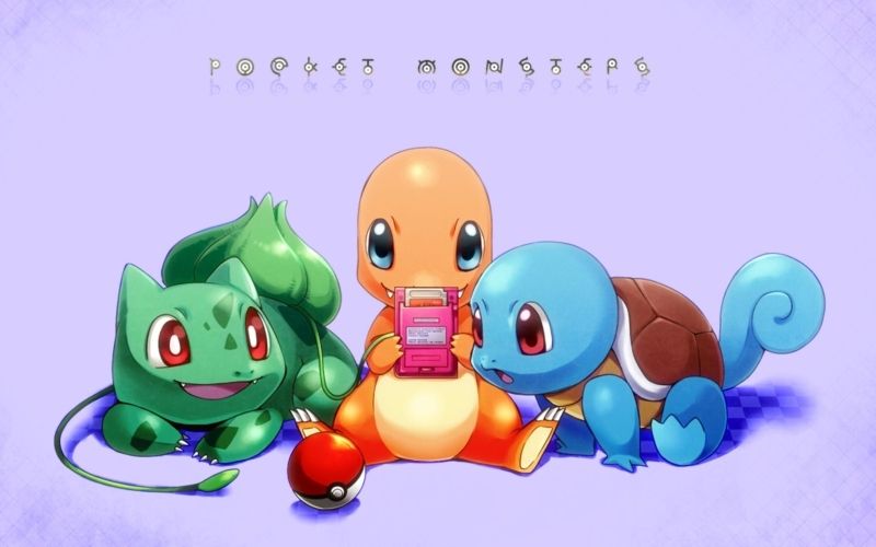 Chibi ảnh Pokemon cute của Charmander đùa nghịch cùng bướm