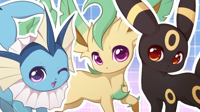 Chibi ảnh Pokemon cute trong không gian sáng tạo