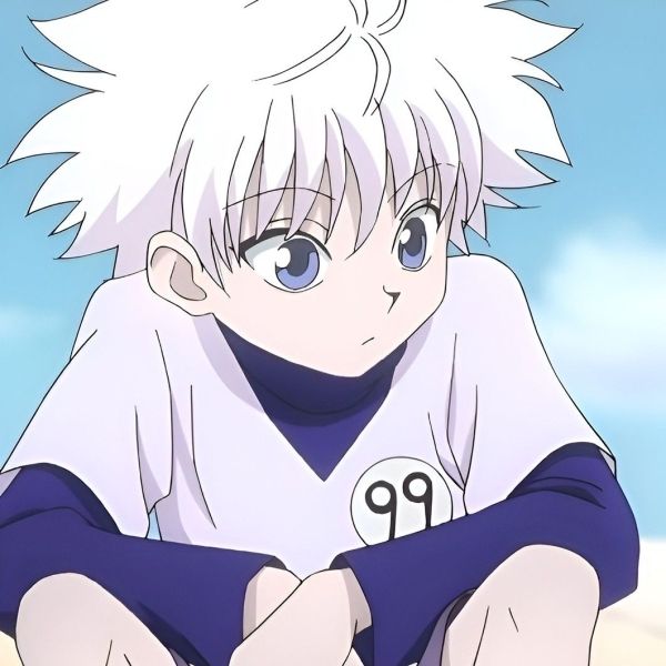 Killua avatar với ánh mắt sắc bén, biểu tượng của sự mạnh mẽ.