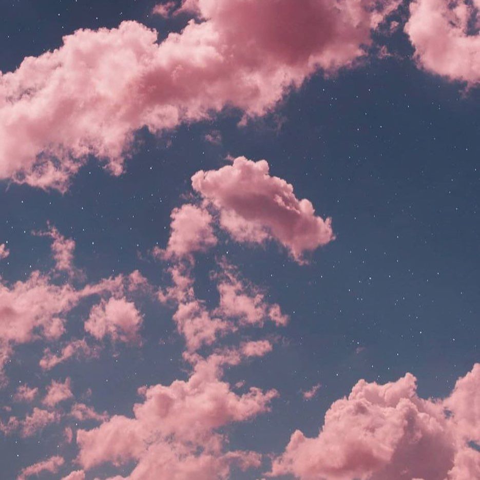 Phong cảnh đám mây màu hồng lãng mạn 2