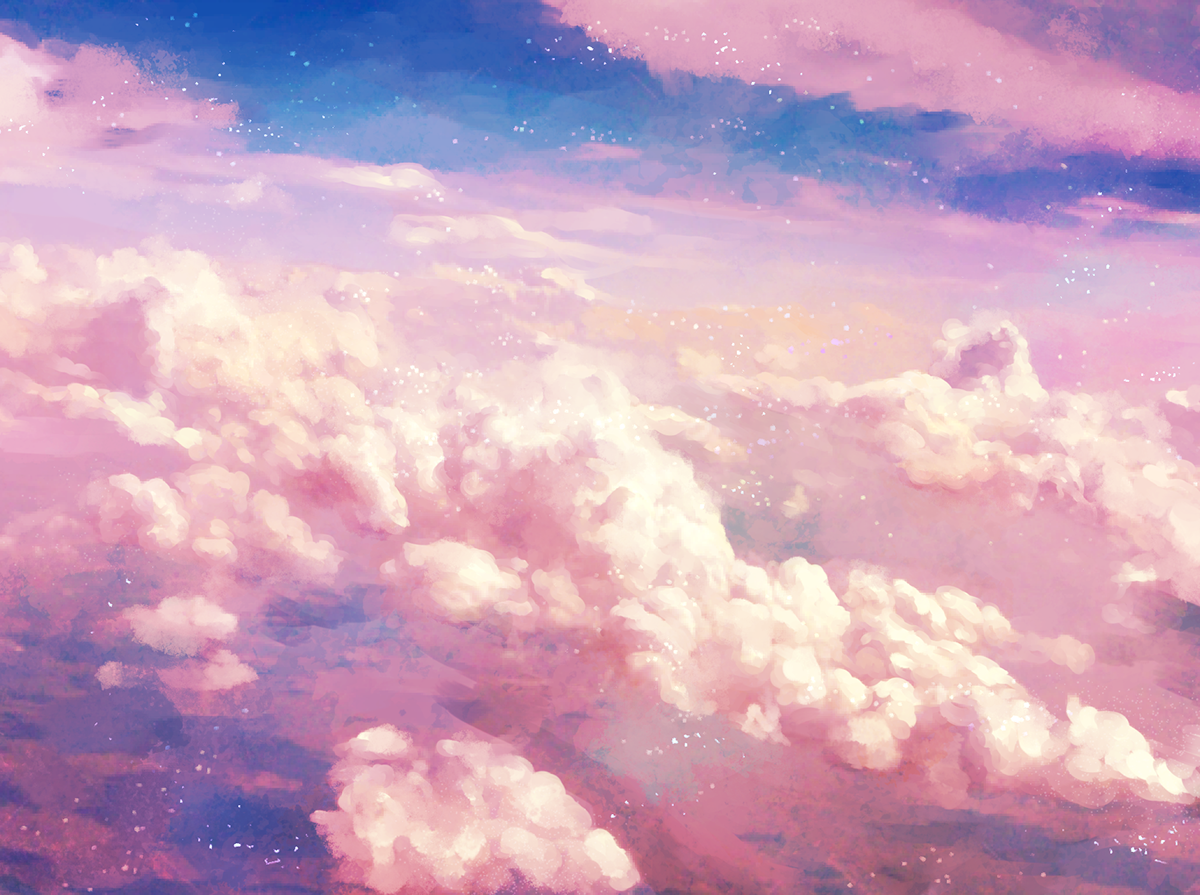 Phong cảnh đám mây màu hồng lãng mạn 6