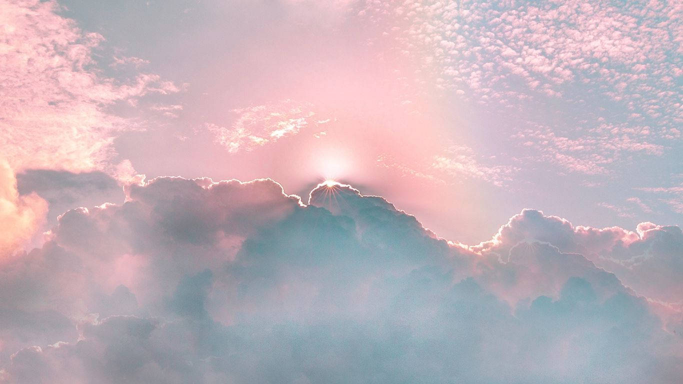Phong cảnh đám mây màu hồng lãng mạn 29