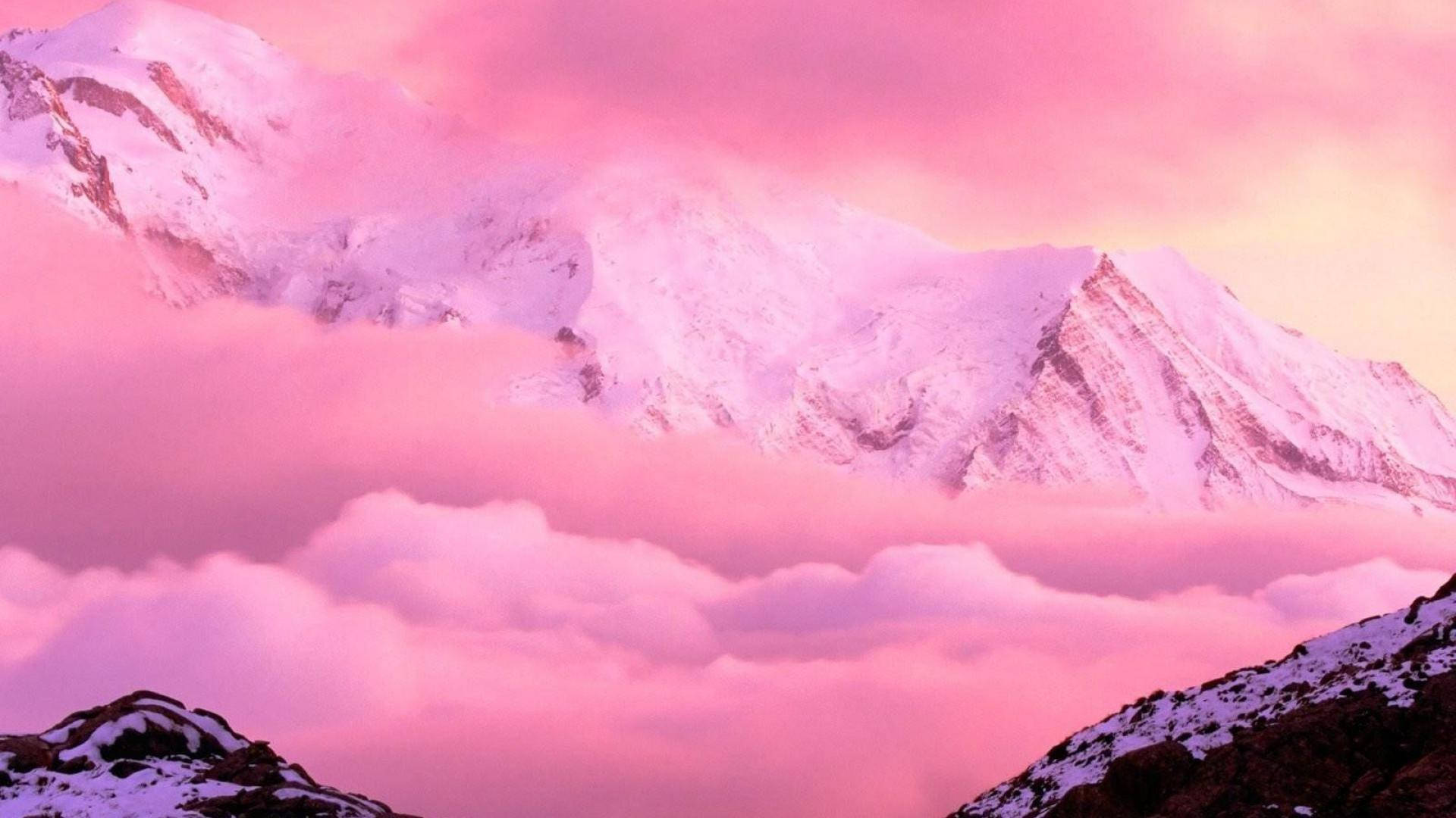 Phong cảnh đám mây màu hồng lãng mạn 46