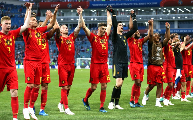 Ảnh các cầu thủ đội tuyển Bỉ ăn mừng 2