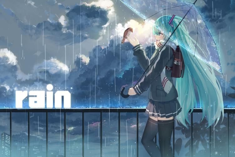 Hình ảnh anime khóc dưới mưa, nơi cảm xúc chạm nhau