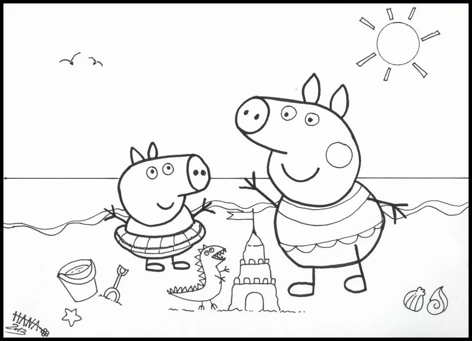 Top 200+ tranh tô màu heo Peppa pig chất lượng cao 9