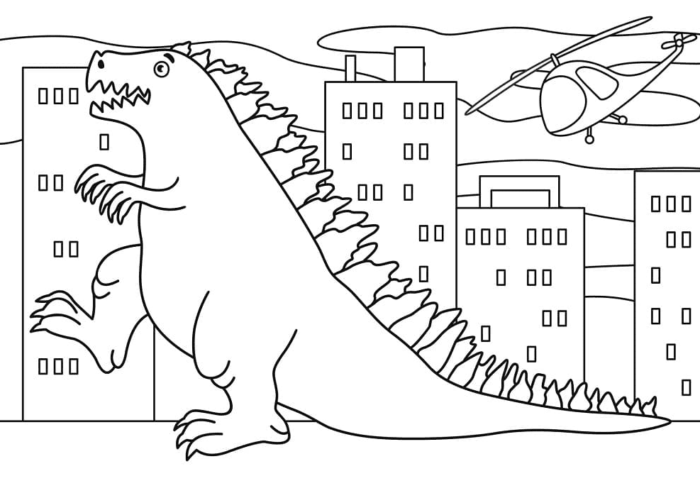 Tuyển chọn 300+ tranh tô màu Godzilla ấn tượng cho bé 6