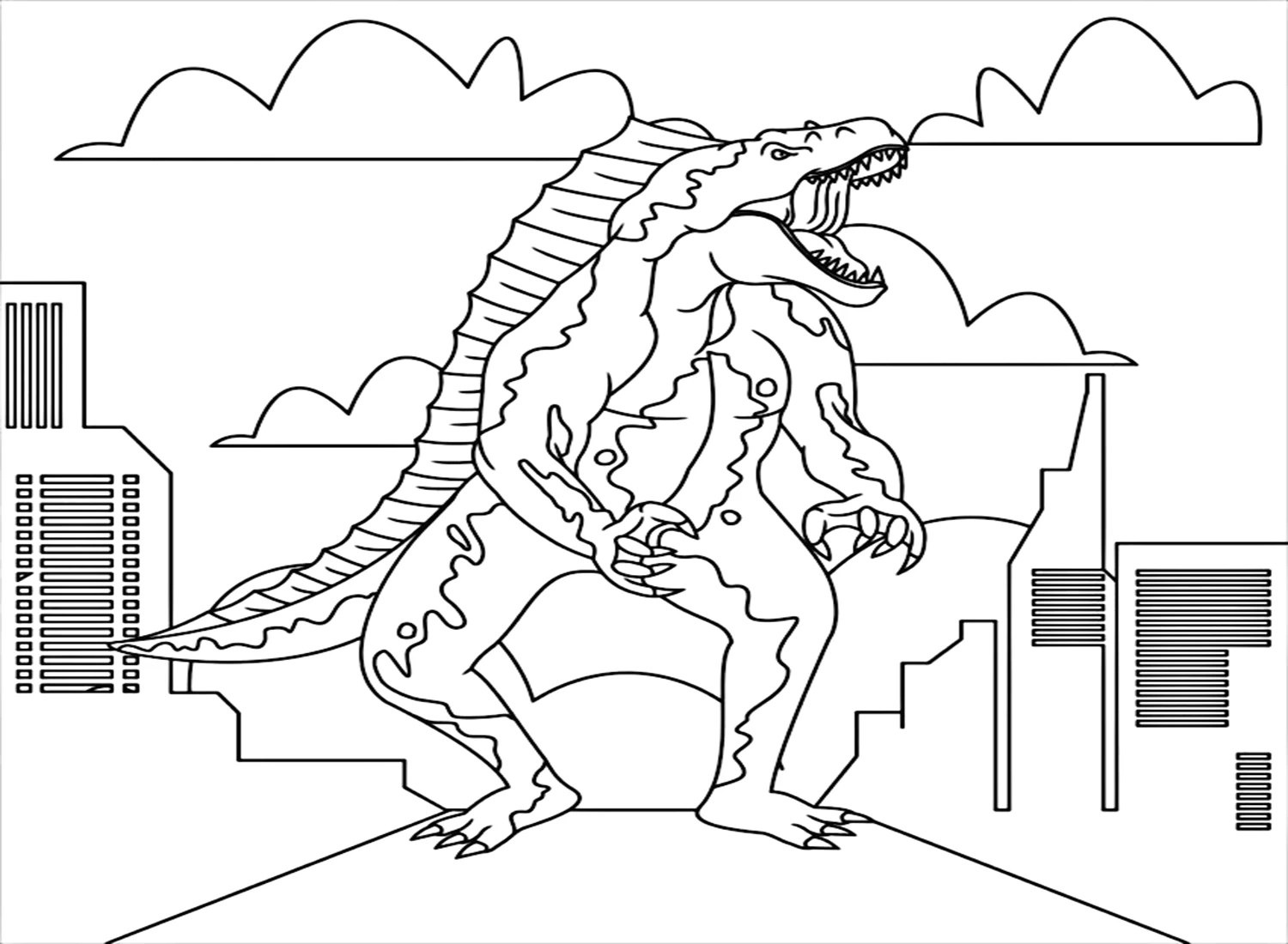 Tuyển chọn 300+ tranh tô màu Godzilla ấn tượng cho bé 31