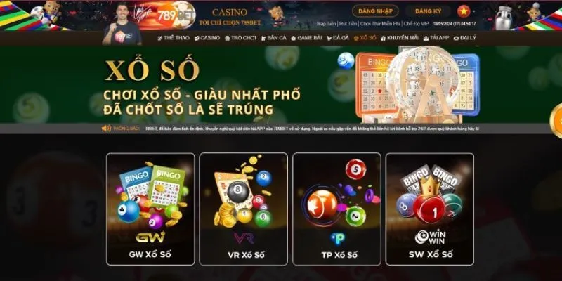 Thử sức với game xổ số, lô đề 789BET