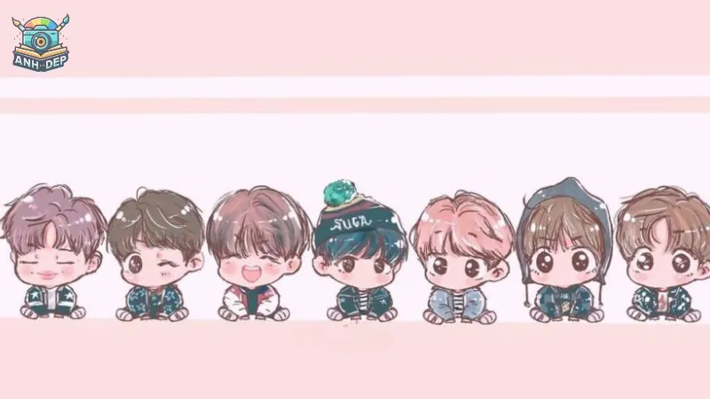 Jungkook phiên bản chibi trong phong cách thể thao năng động.