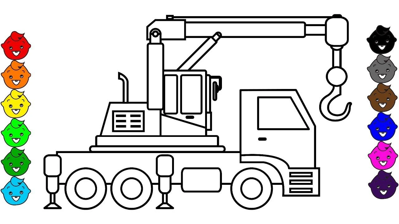 Bộ sưu tập 150+ tranh tô màu xe cẩu đa dạng cho các bạn nhỏ 36