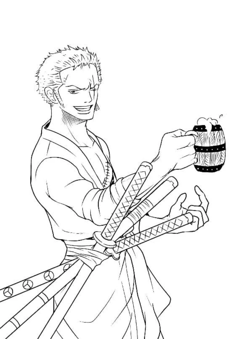 Tìm tranh tô màu Zoro dễ dàng tải về