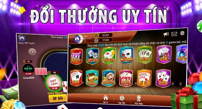 Những trò chơi phổ biến trên Game bài Zowin