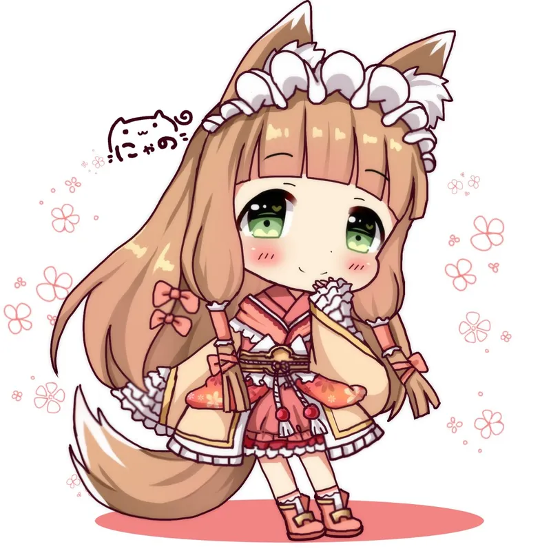 Ảnh chibi bé gái và thú cưng 4