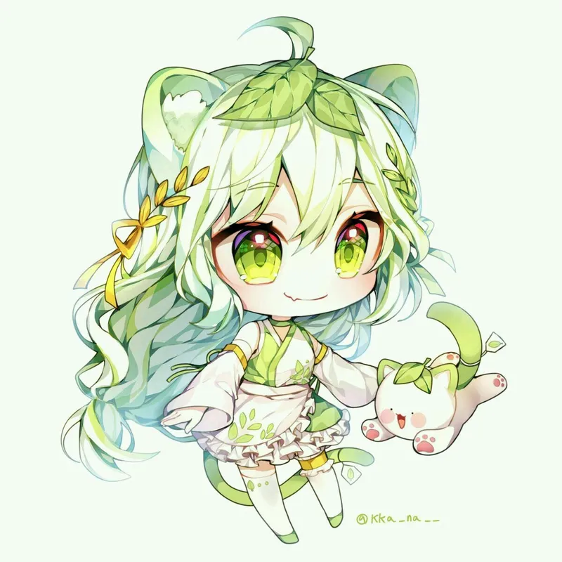 Ảnh chibi bé gái và thú cưng 7