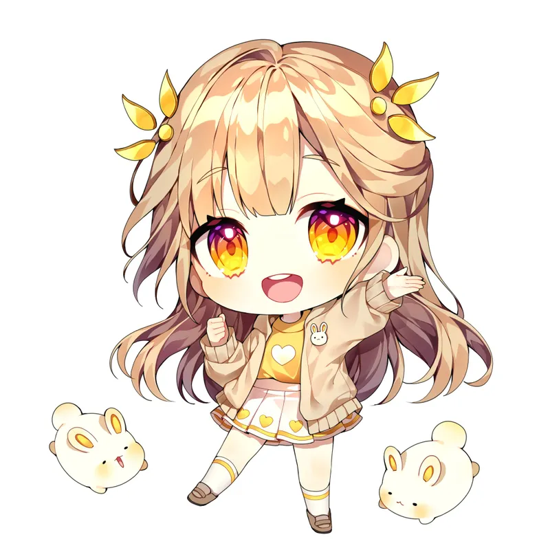 Ảnh chibi bé gái và thú cưng 21