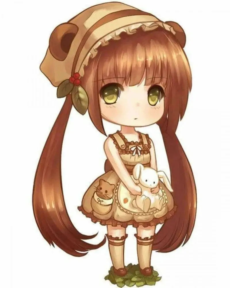 Ảnh chibi bé gái và thú cưng 22