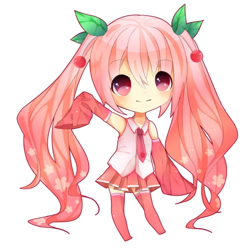 hình ảnh chibi nữ cute màu hồng 41