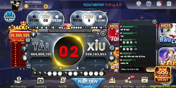 Game tài xỉu 999Bet độc đáo