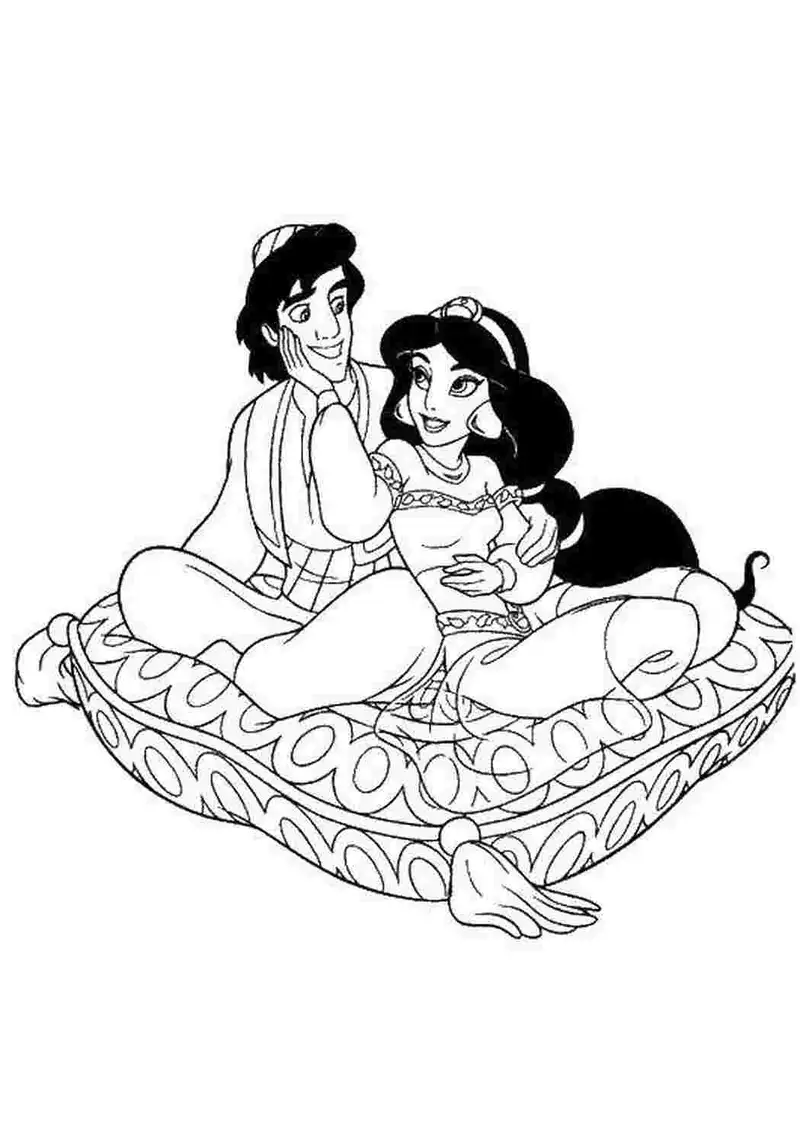 tranh tô màu Aladdin và thần đèn 29