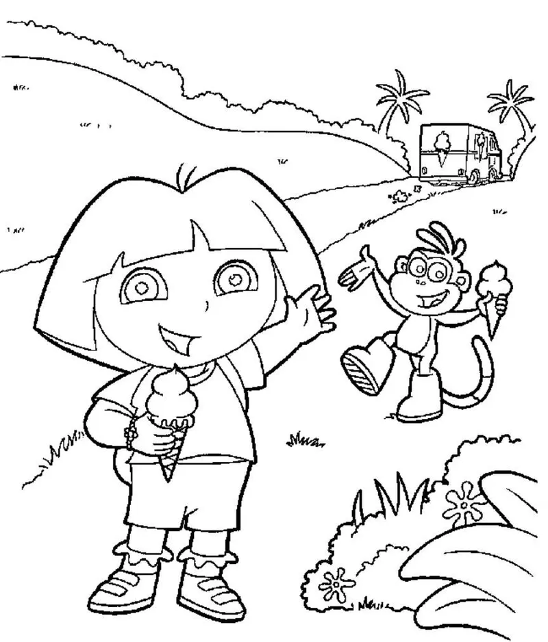 Tranh tô màu Dora the Explorer 2