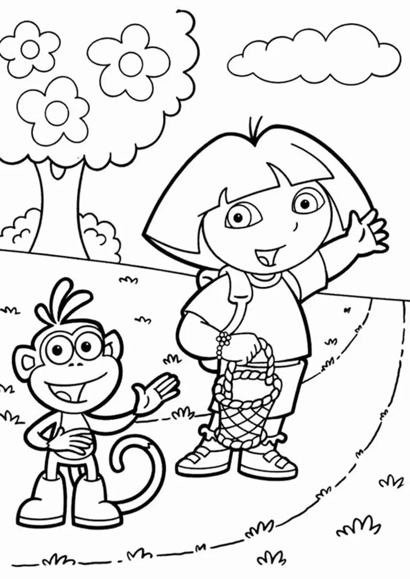 Tranh tô màu Dora the Explorer 8