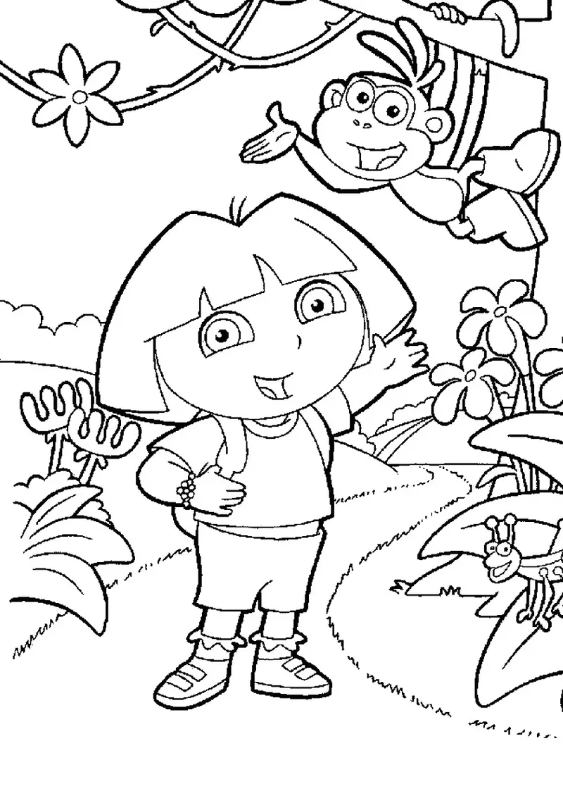 Tranh tô màu Dora the Explorer 17