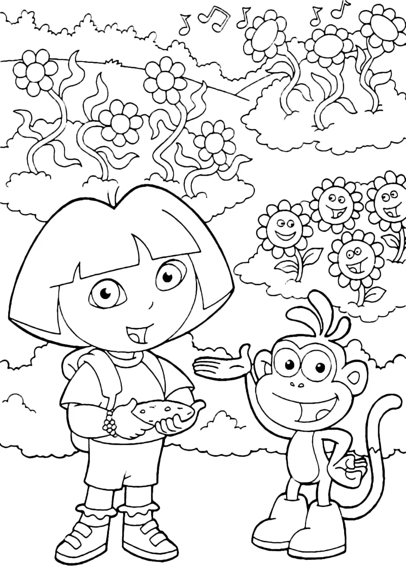 Tranh tô màu Dora the Explorer 31