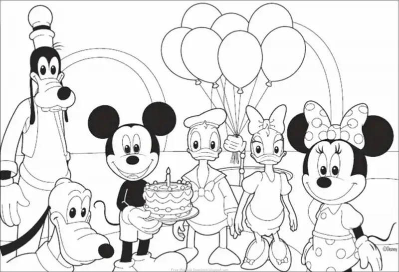 Tô màu chuột Mickey cùng các nhân vật phụ