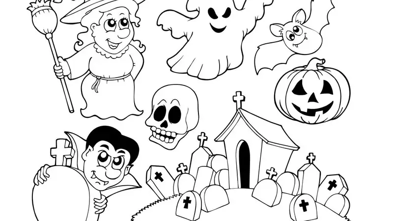 Hình tô màu lễ hội Halloween giúp bé khám phá sự kỳ diệu